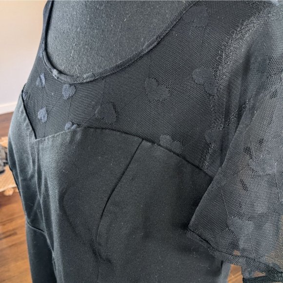 Torrid Black Heart Mesh Yoke Ponte Sheath Dress - 20 - Picture 3 of 12